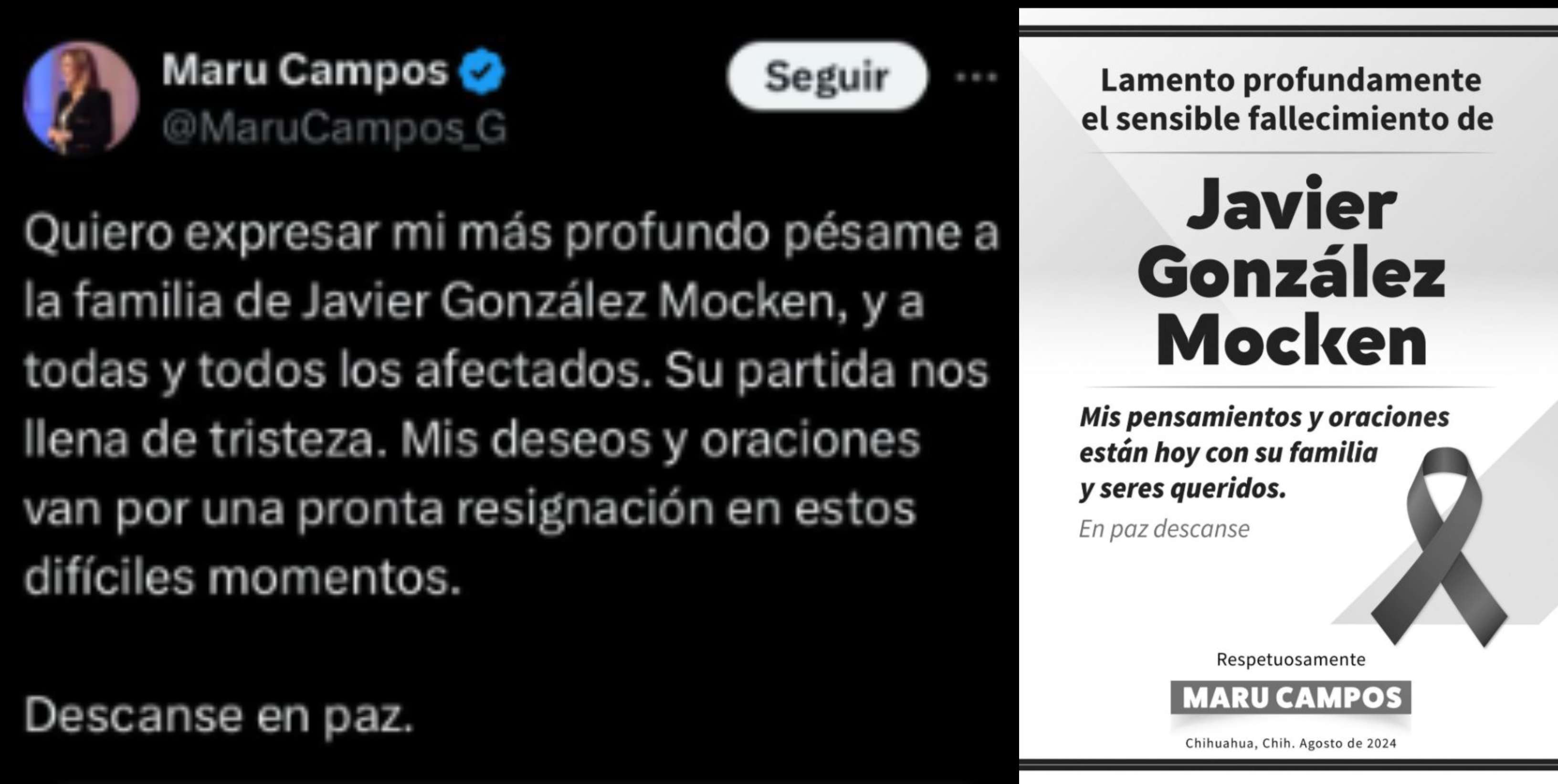 Lamenta Maru fallecimiento de Javier González Mocken