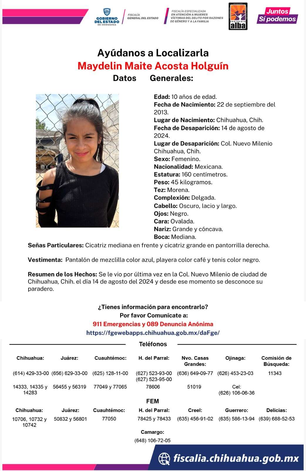 Desaparece niña tras salir a jugar en la colonia Nuevo Milenio