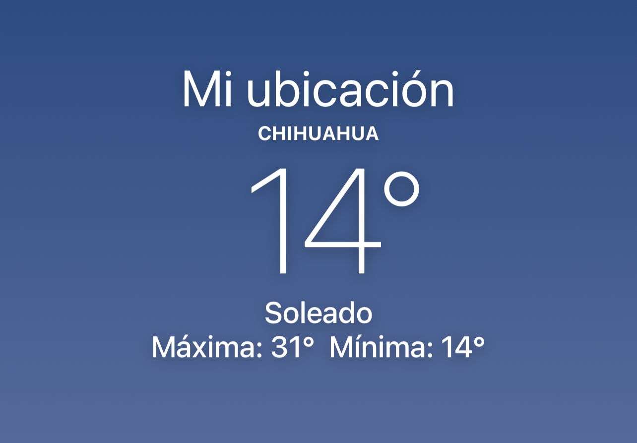 Mañana fresca con temperatura de 14°C