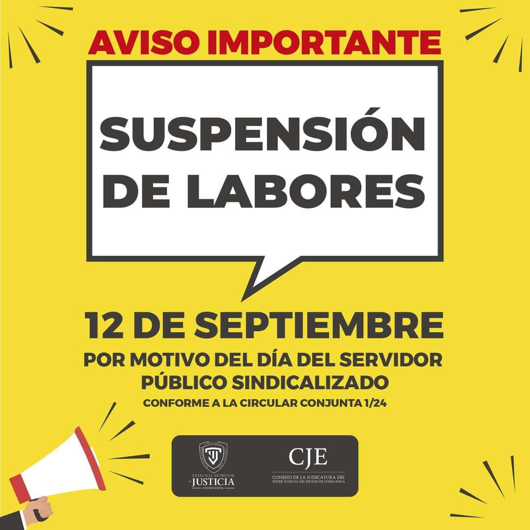 Suspenden labores por el día del Servidor Público Sindicalizado

