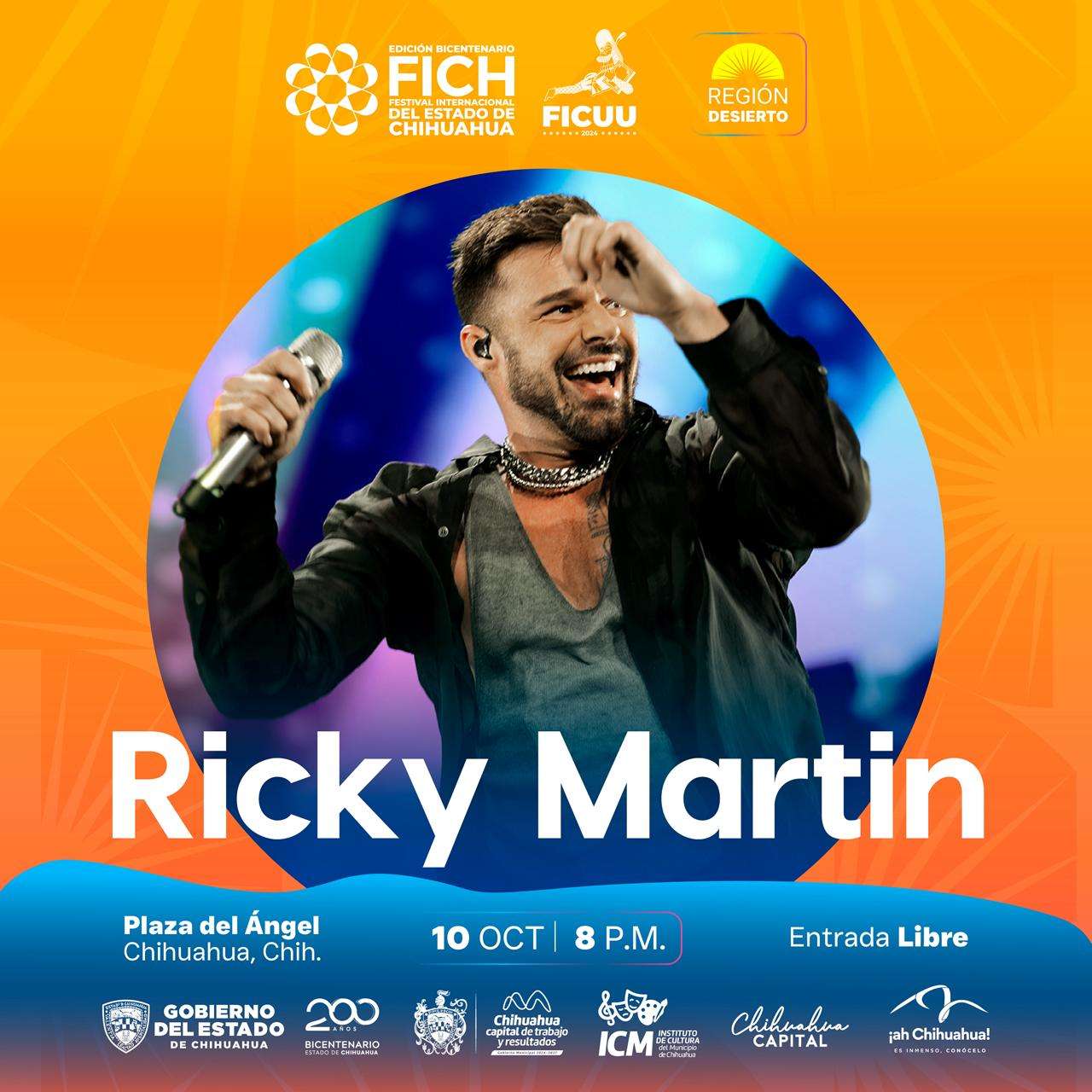 Abrirá Ricky Martin el Festival Internacional Chihuahua