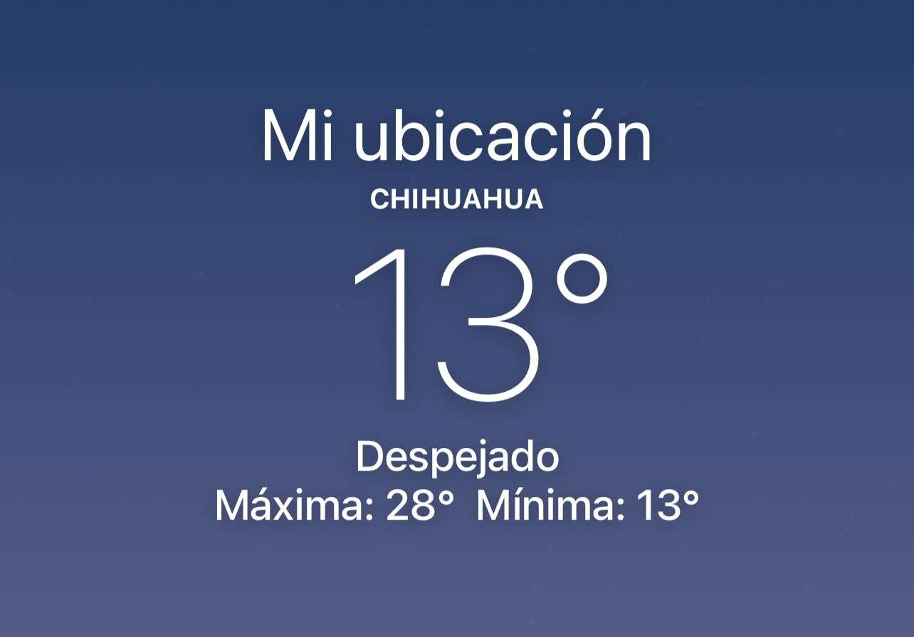 Mañana fresca con temperatura de 13°C 