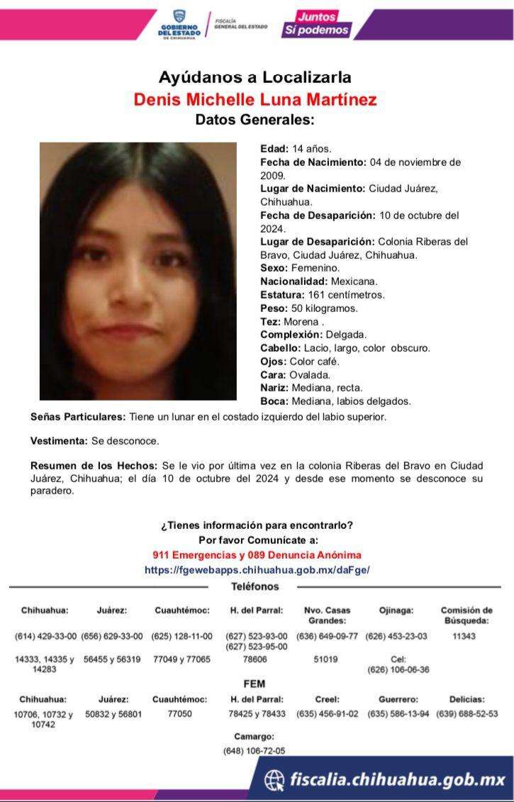 Desaparece adolescente en Riberas del Bravo