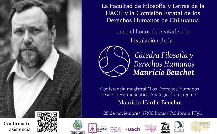 Invitan a la Cátedra Filosofía y Derechos Humanos por Mauricio Beuchot