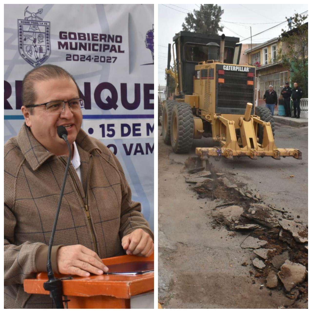 Inicia Chava Calderón trabajos de pavimentación de la calle 15 de Mayo