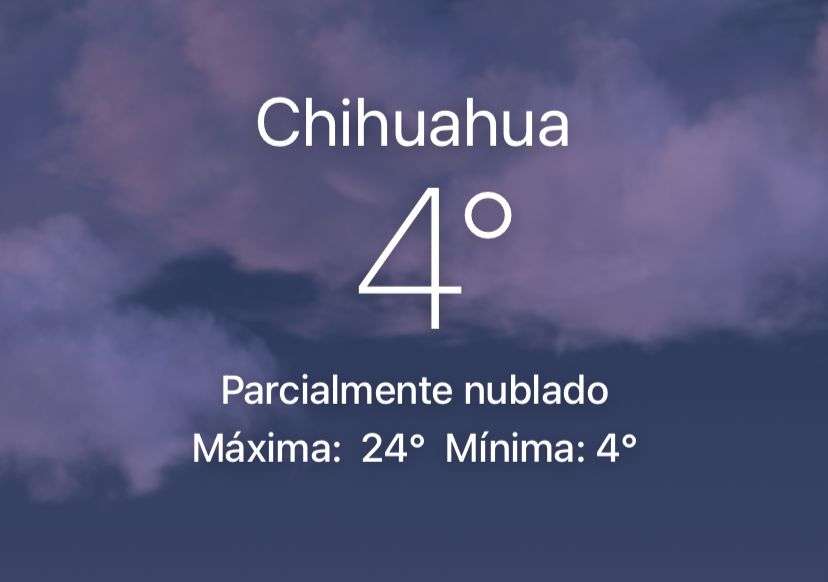 Mañana fresca y nublada con temperatura de 4°C