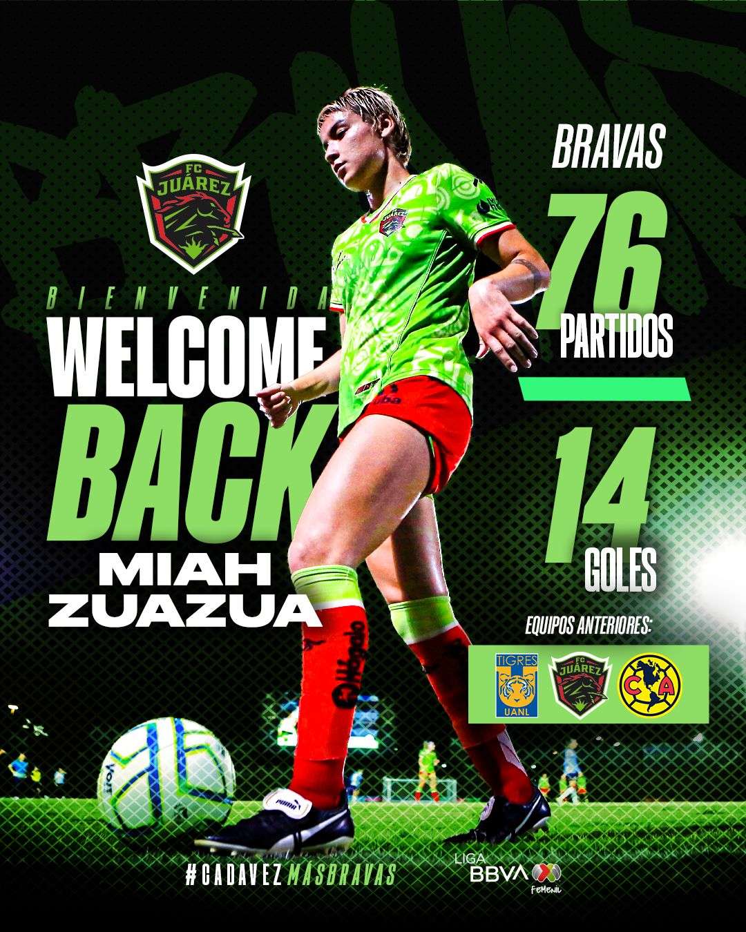 Regresa Miah Zuazaua a reforzar a Bravas