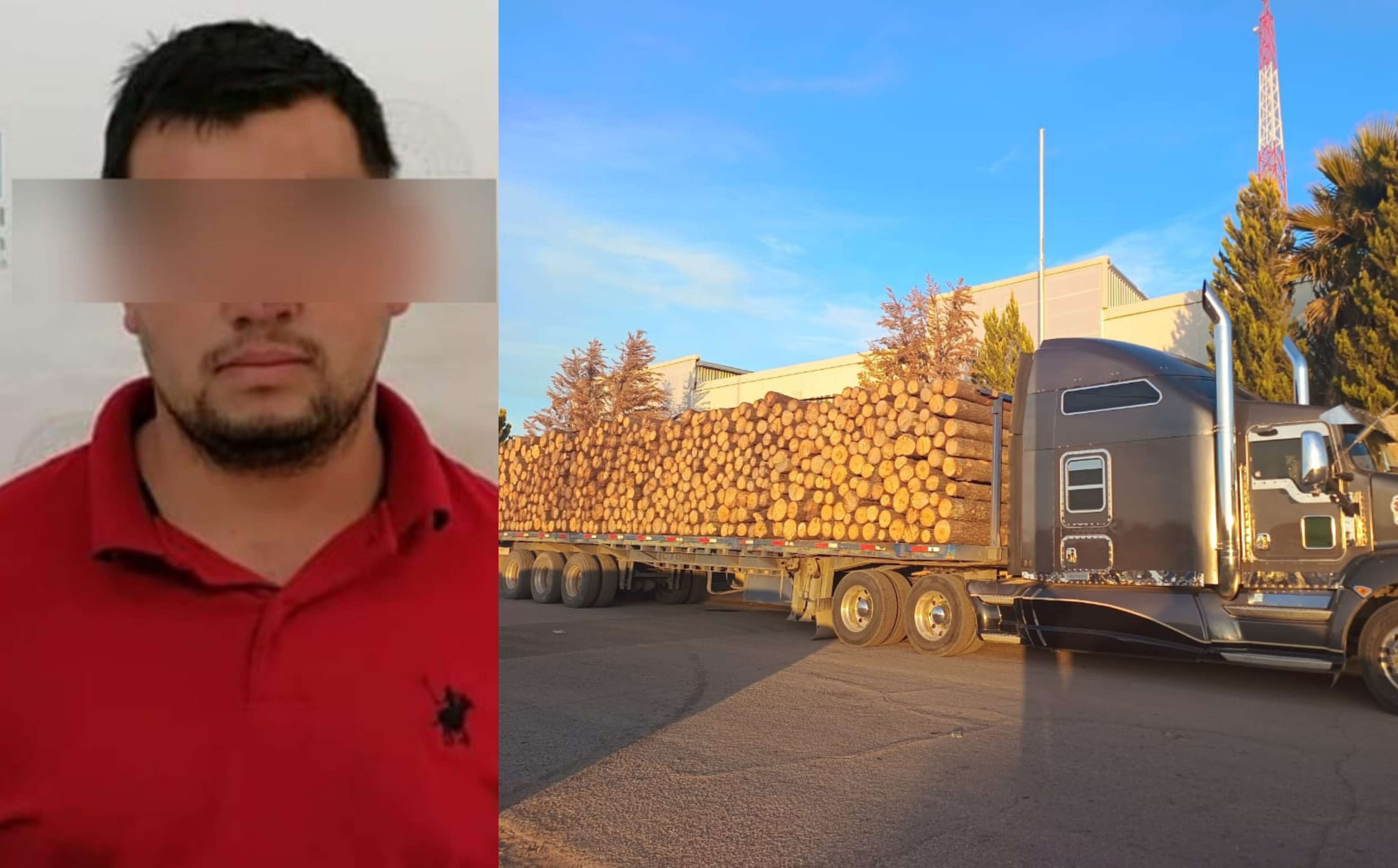 Cae trailero con cargamento irregular de madera 