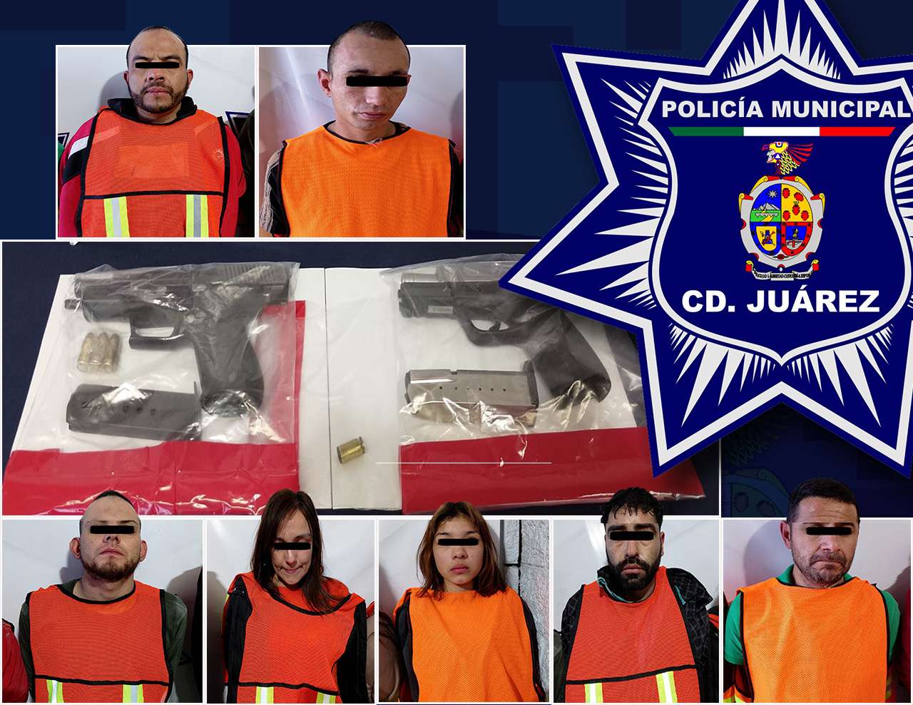 Detienen a ocho por portación de armas