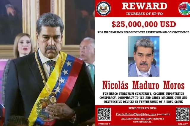 Ofrece EU 25 mdd por capturar a Maduro; sancionan su régimen
