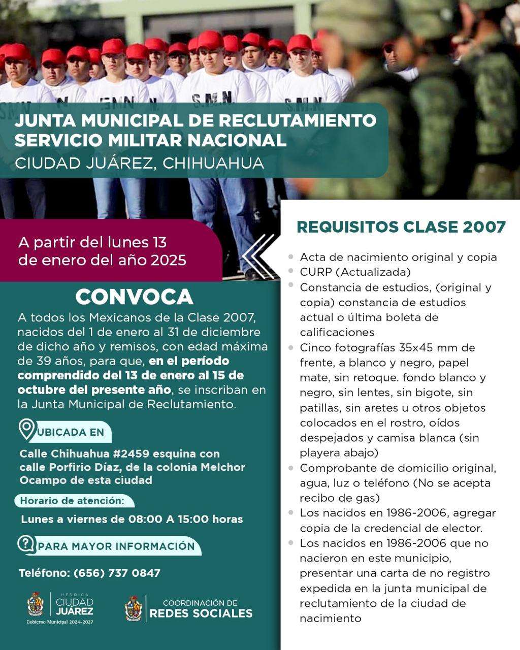 A partir de hoy podrán registrarse para el Servicio Militar Nacional 