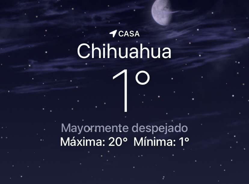 Baja la temperatura a 1 grado centígrado con cielo despejado 