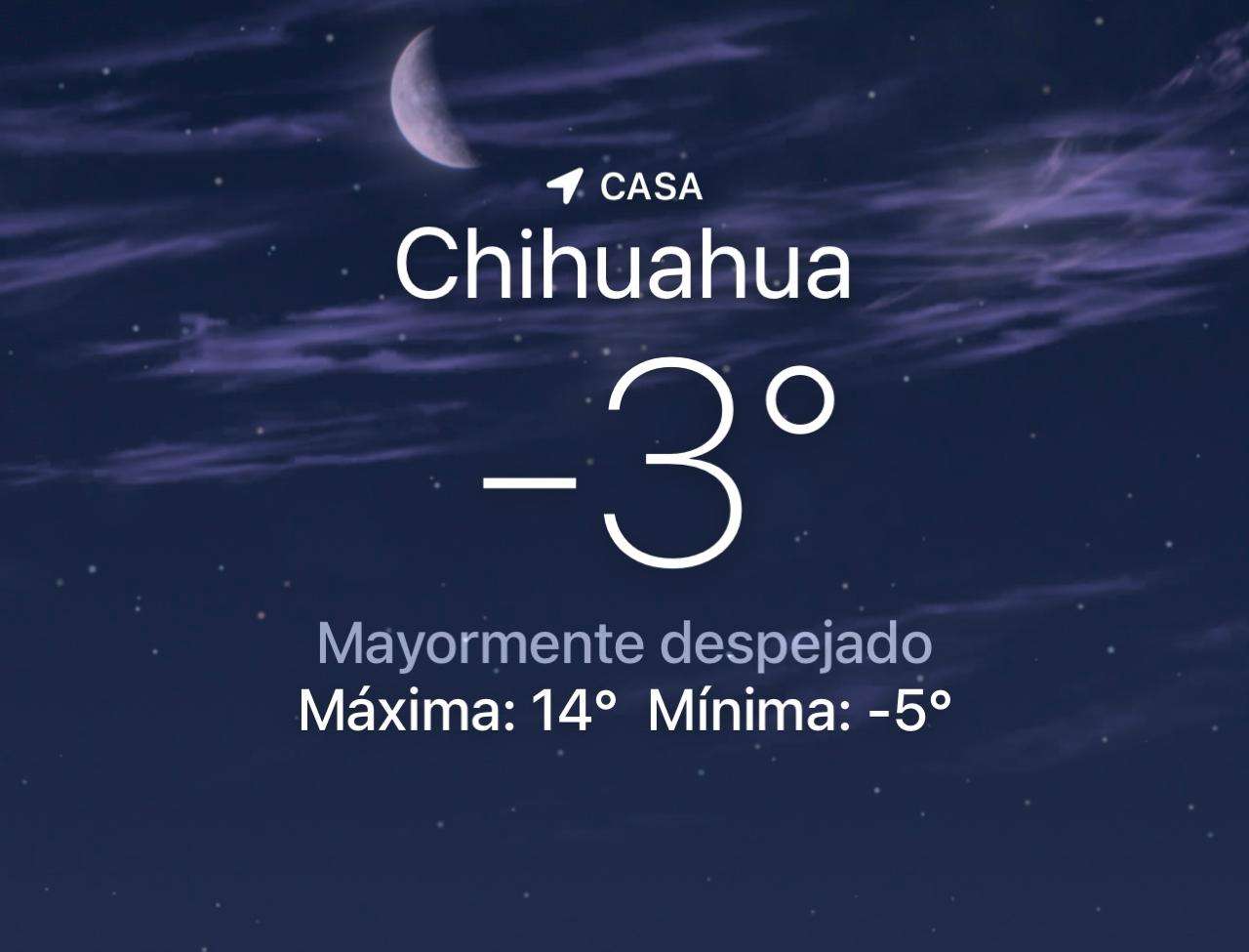 Baja la temperatura hasta -3 grados centígrados 