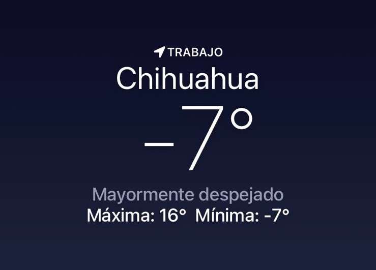 Amanece la ciudad con -9 grados de sensación térmica
