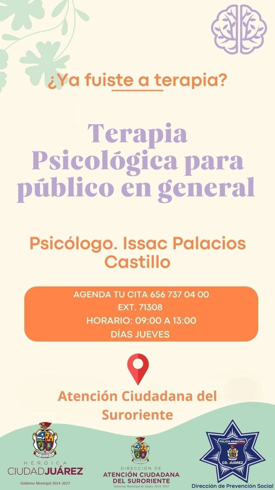 Ofrecen atención psicológica gratuita en el Suroriente 