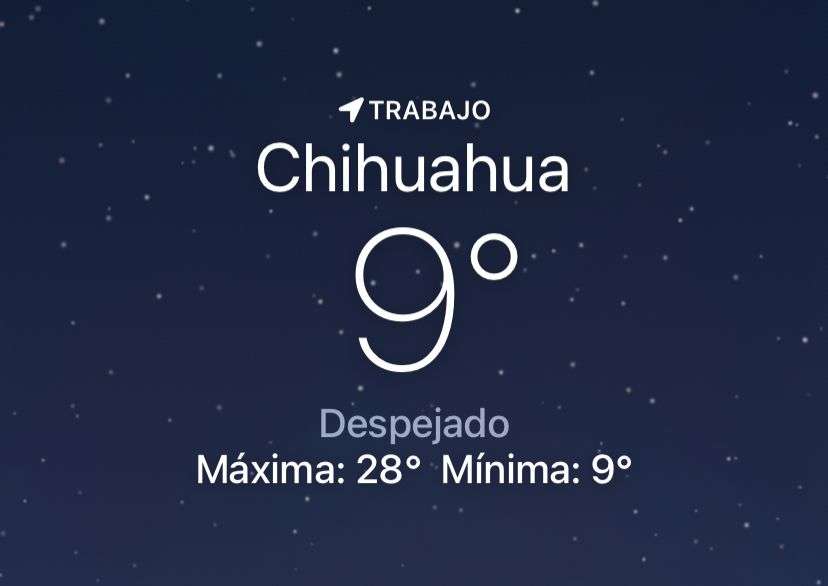 Sigue a 9 grados centígrados con cielo despejado