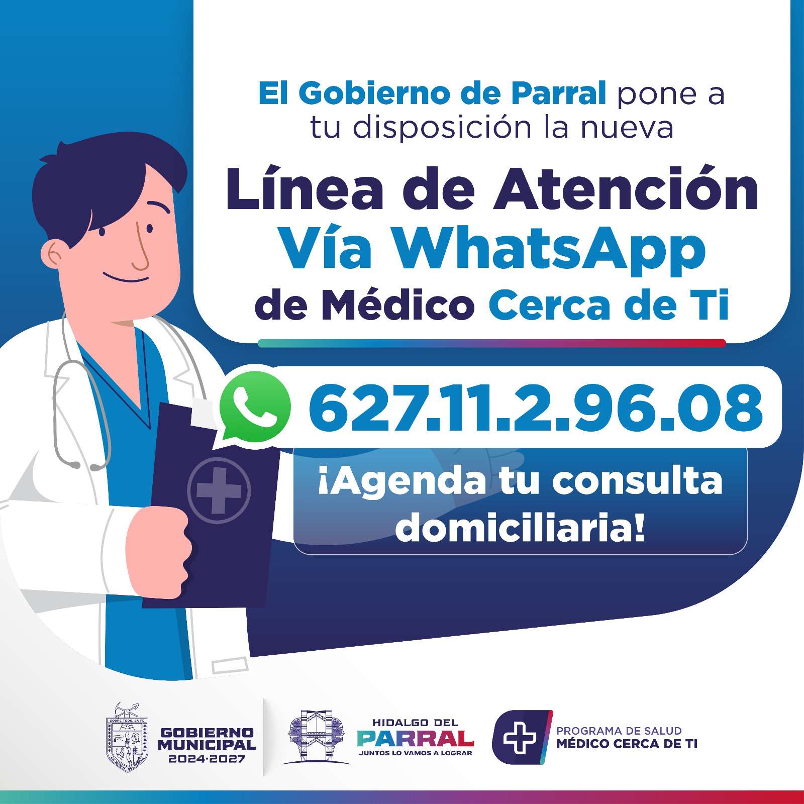 Habilitan número de WhatsApp para Médico Cerca de Ti