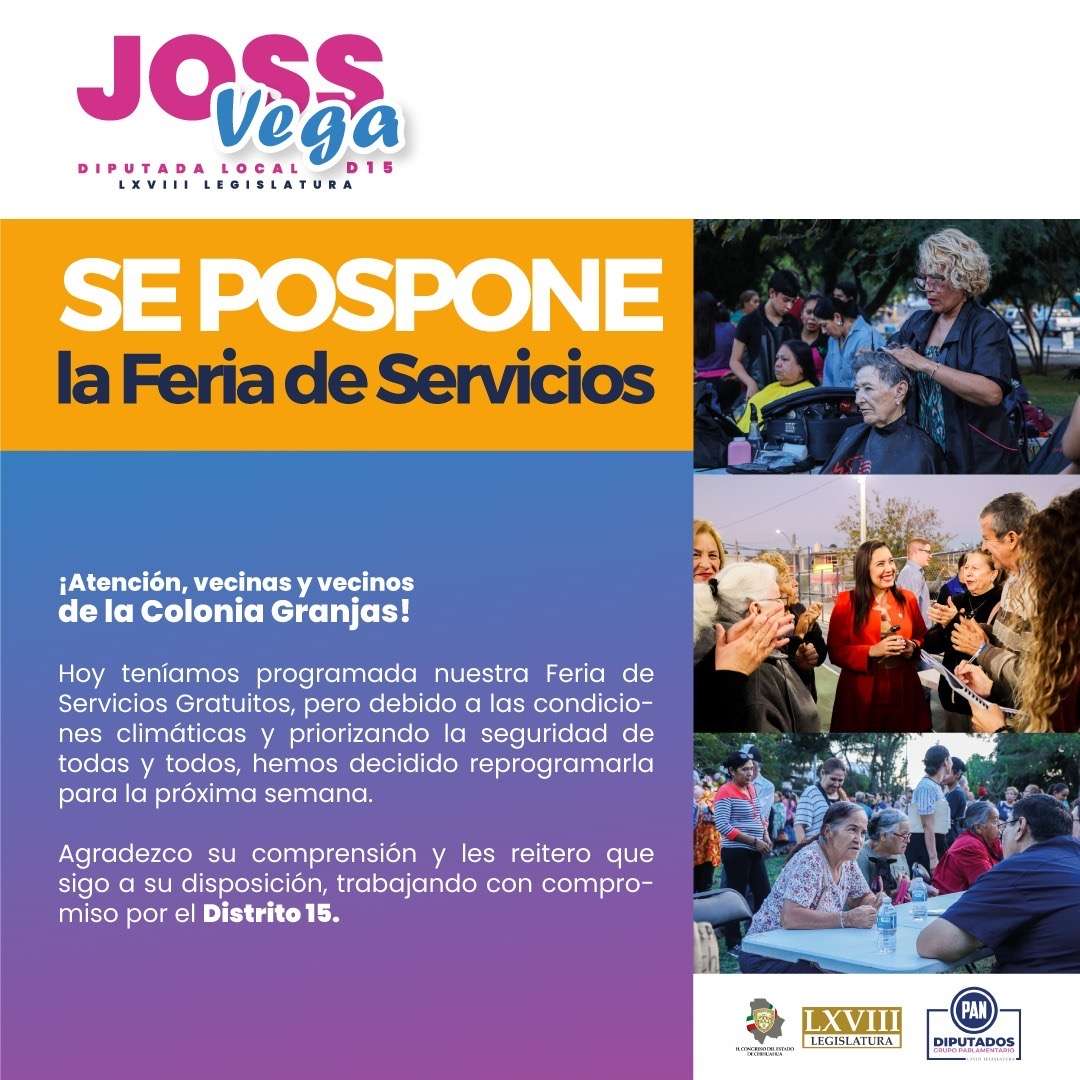 Suspenden feria de servicios en las Granjas

