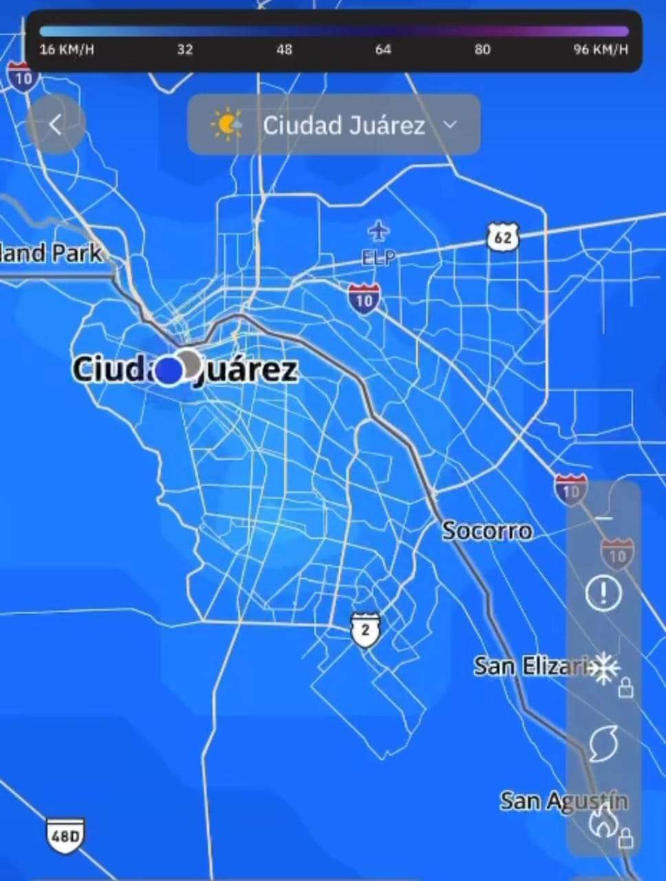 Continúa alerta preventiva por fuertes vientos hasta mañana, viernes