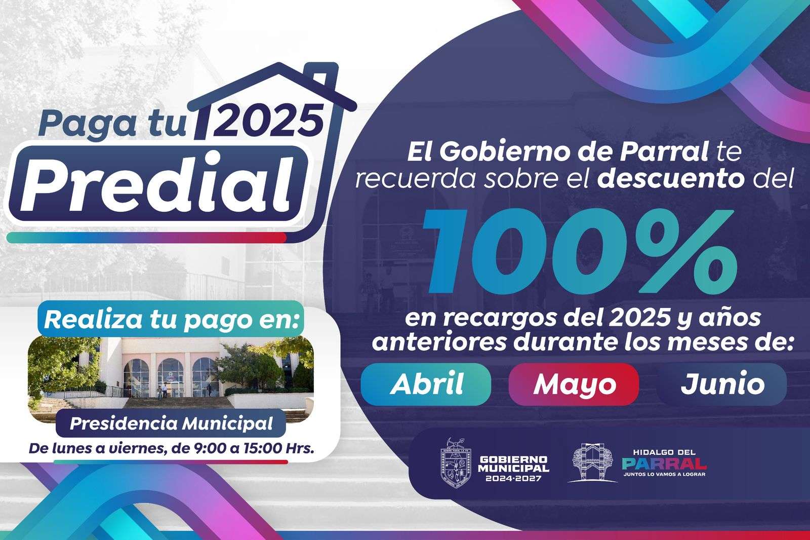 Descuentan el 100% en recargos del predial en Parral