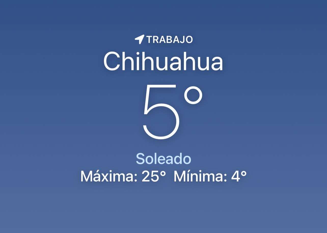 Se espera despejado y soleado con máxima de 5 grados centigraditos 