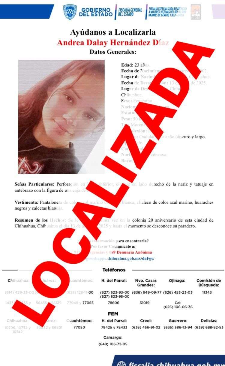 Hallan a jovencita con reporte de desaparición