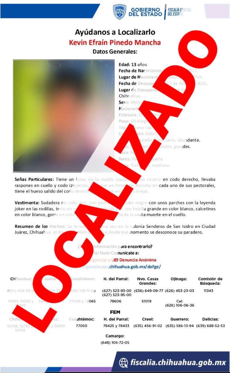 Encuentran a adolescente desaparecido en Senderos de San Isidro