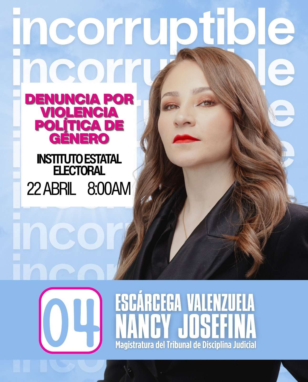 Alista candidata a magistrada denuncia por violencia de género