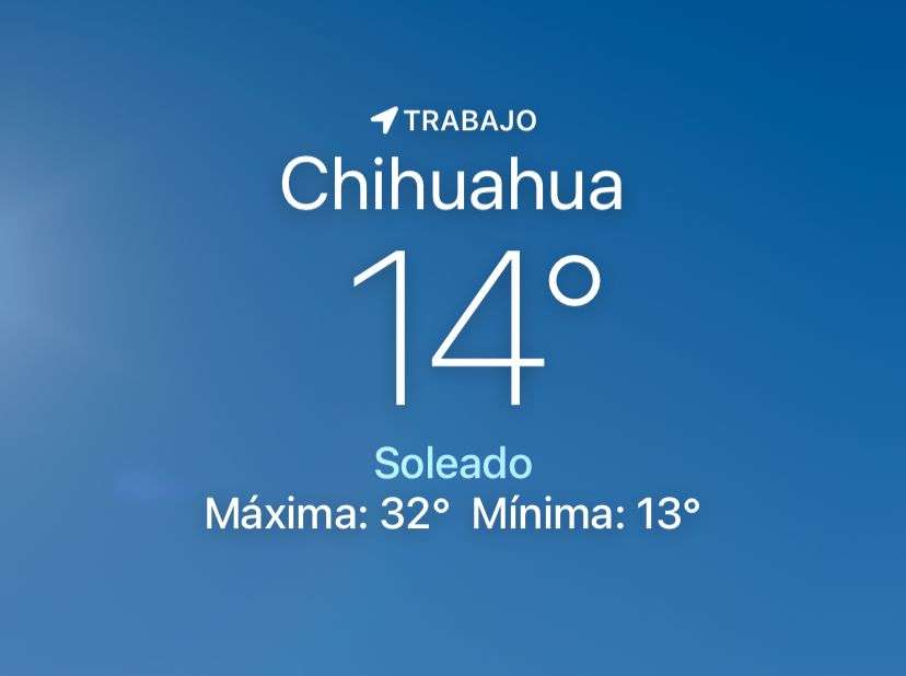 Mañana despejada y fresca con temperatura de 14 grados centígrados