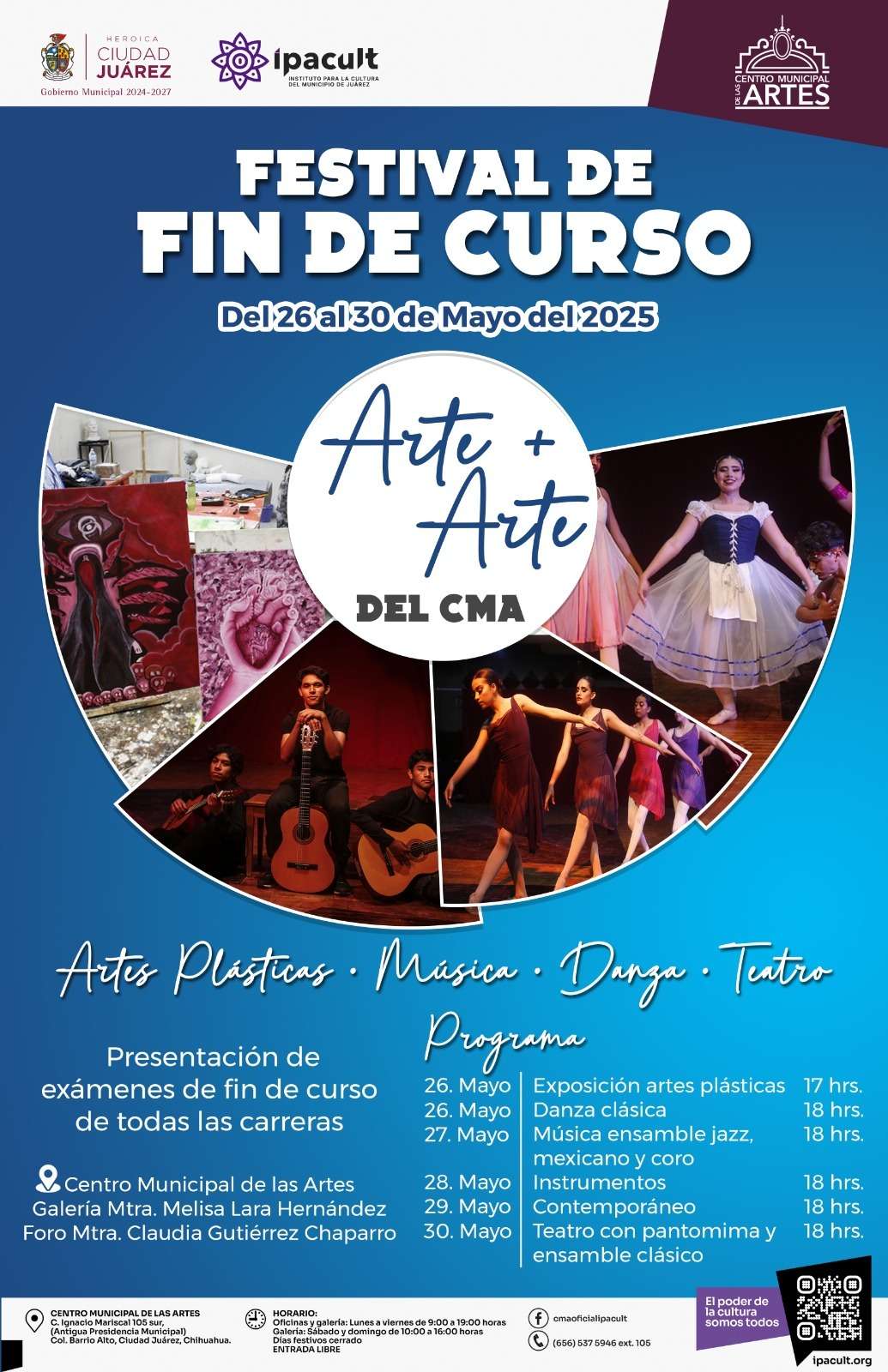 Invita al Festival Arte+Arte del Centro Municipal de las Artes