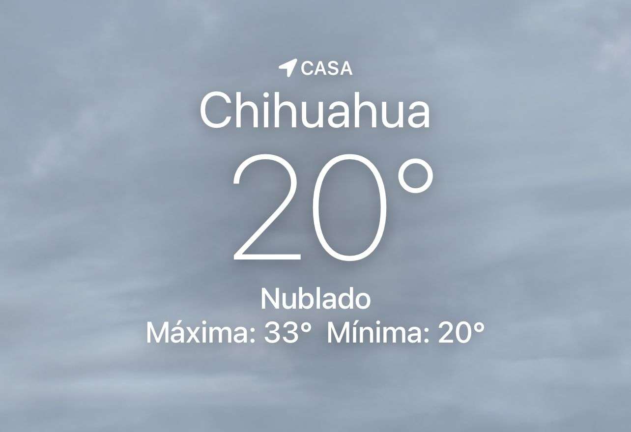 Sigue nuboso y fresco con temperatura de 20 grados centígrados