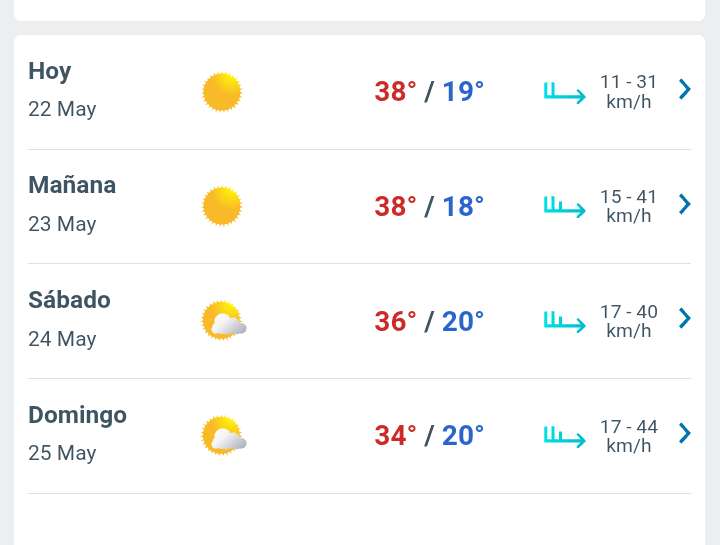 Día soleado con temperatura hasta 38°C para hoy