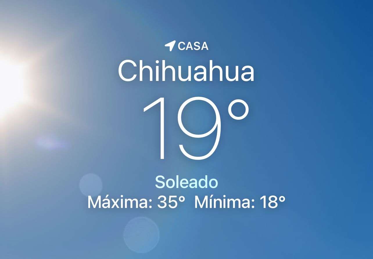 Mañana soleada con temperatura de 19 grados centígrados
