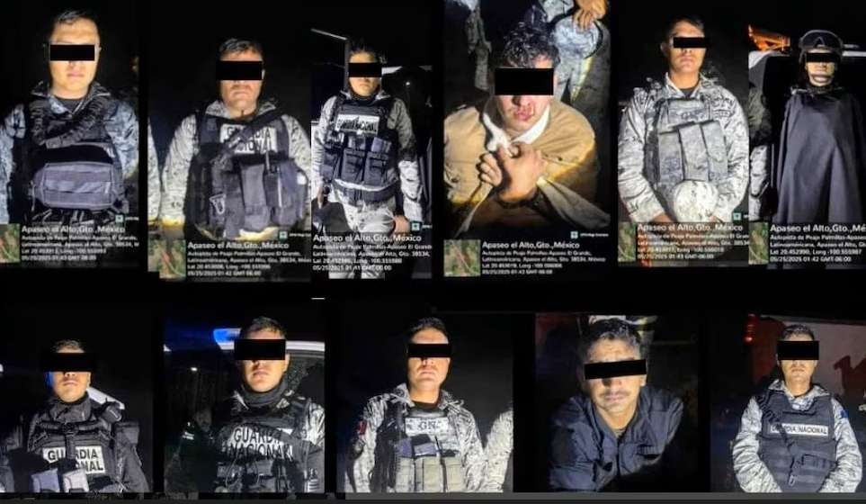 Caen 11 agentes de la GN por huachicoleo en Guanajuato