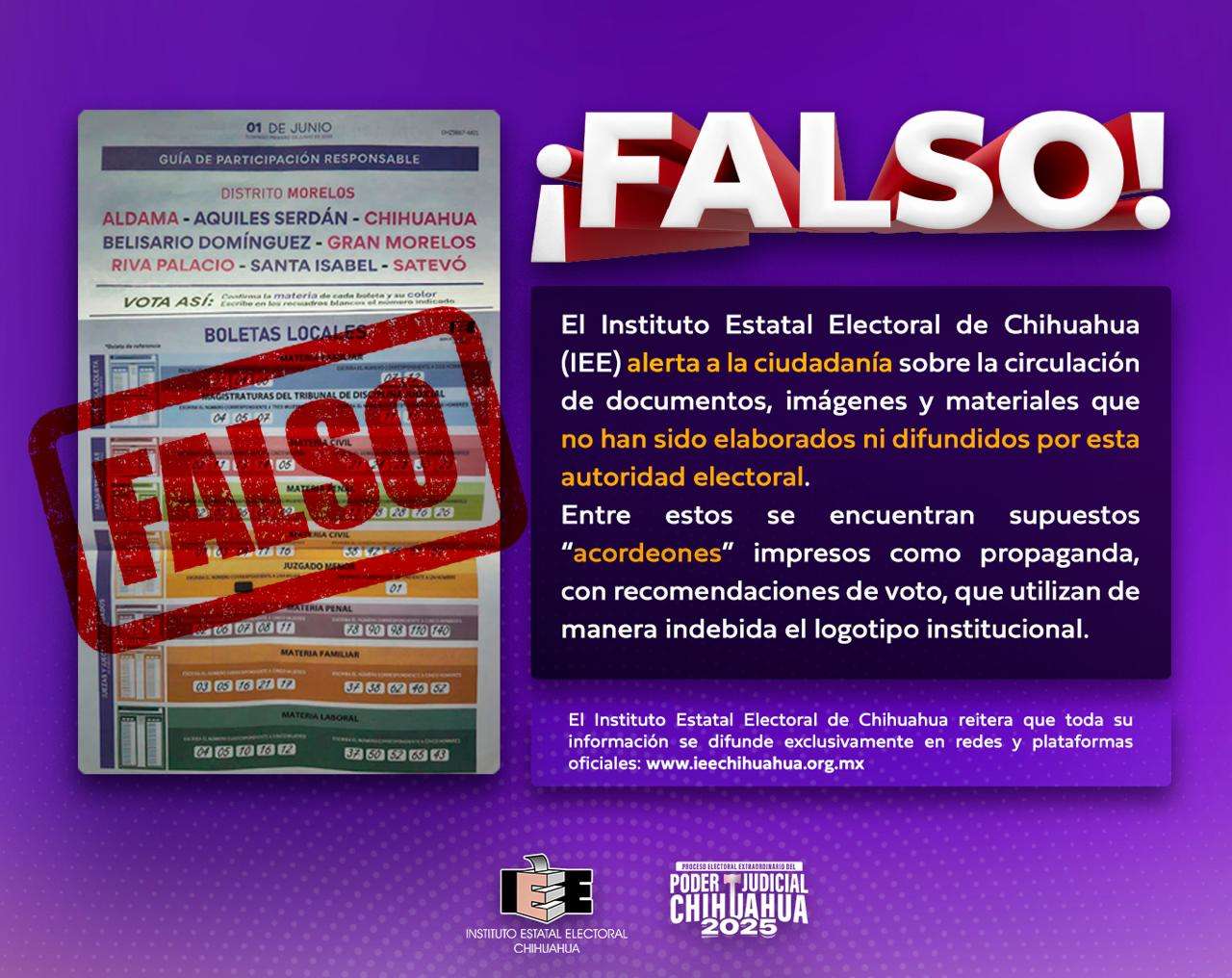 Desmiente IEE supuesta difusión de acordeones
