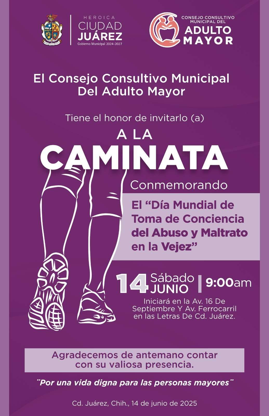 Invitan a caminata contra el abuso y maltrato en la vejez