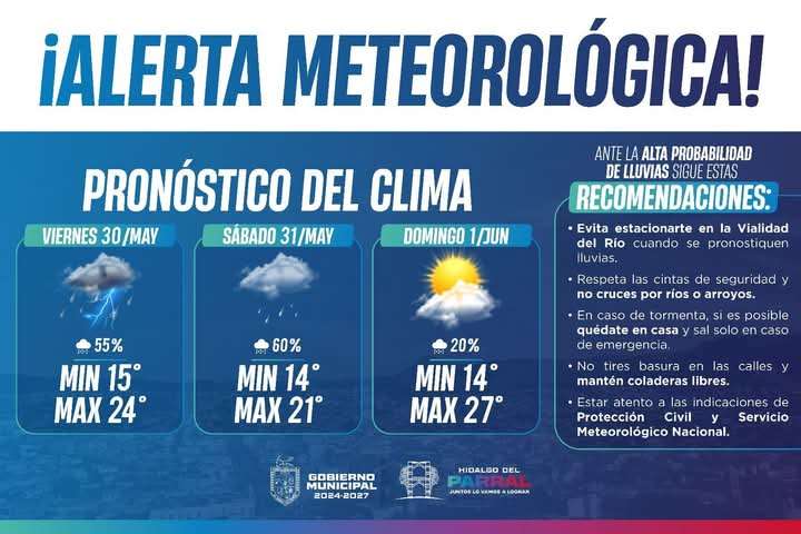 Alertan en Parral por lluvias este fin de semana