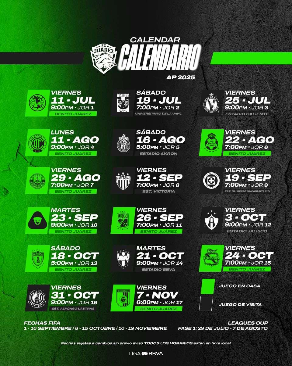 Define Bravos su calendario para el Apertura 2025