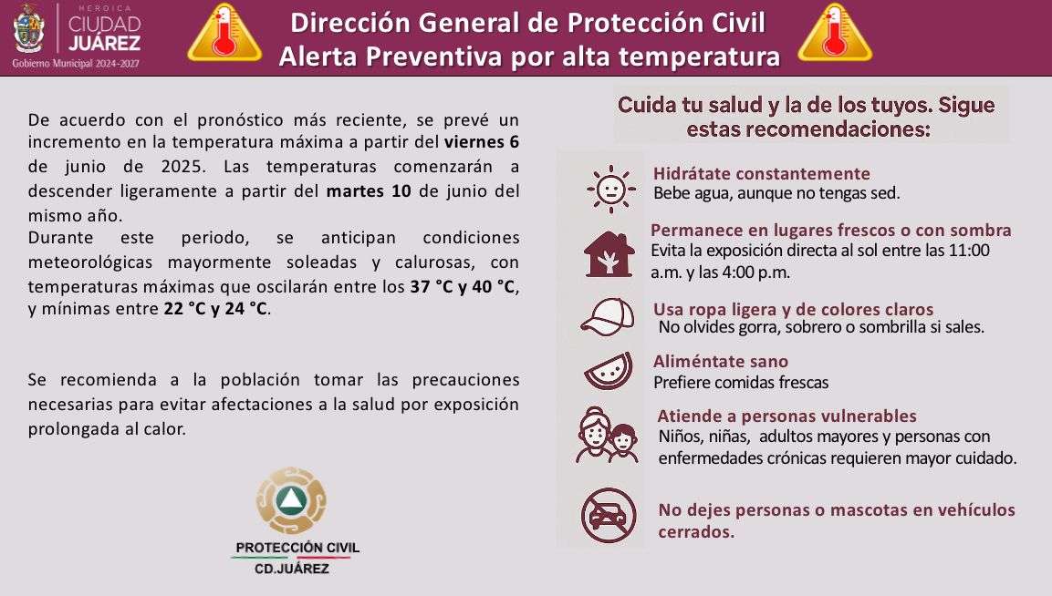 Alerta Protección Civil por altas temperaturas 