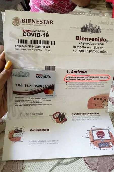 Alertan sobre fraude con tarjetas falsas de apoyo COVID-19