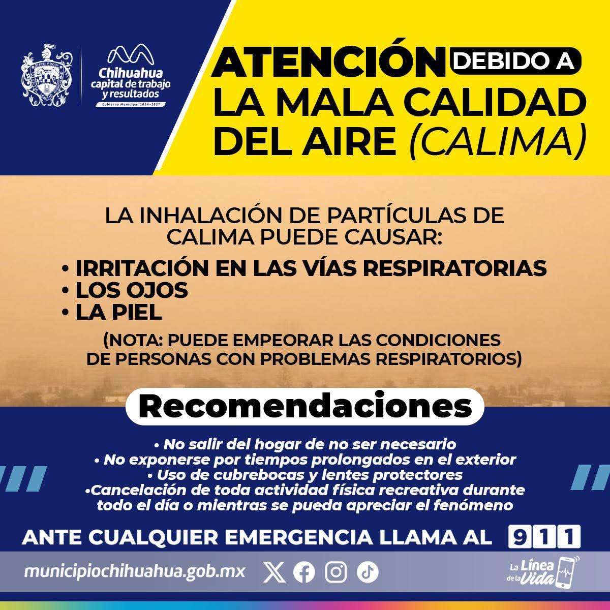 Presencia de calima afecta la calidad del aire