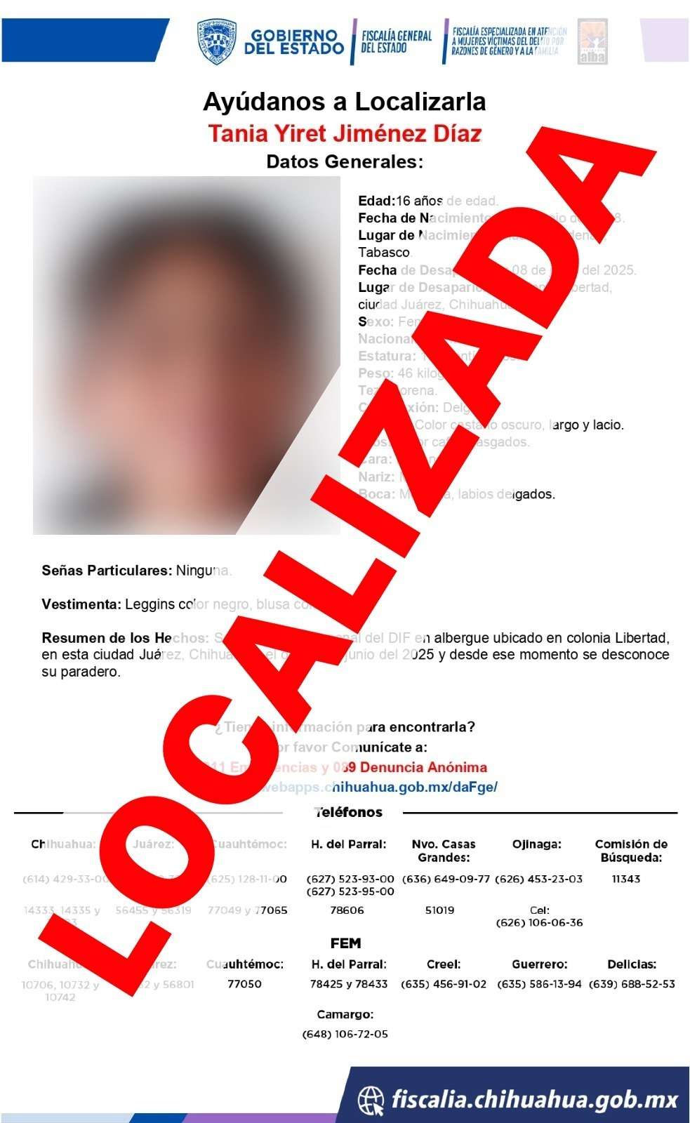 Localizan a adolescente con reporte de ausencia