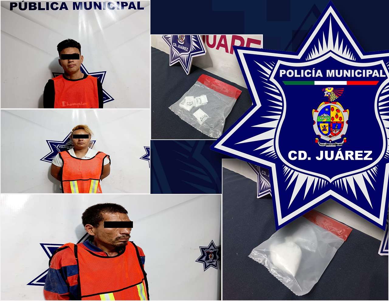 Detienen a tres en posesión de cristal y cocaína en distintas colonias