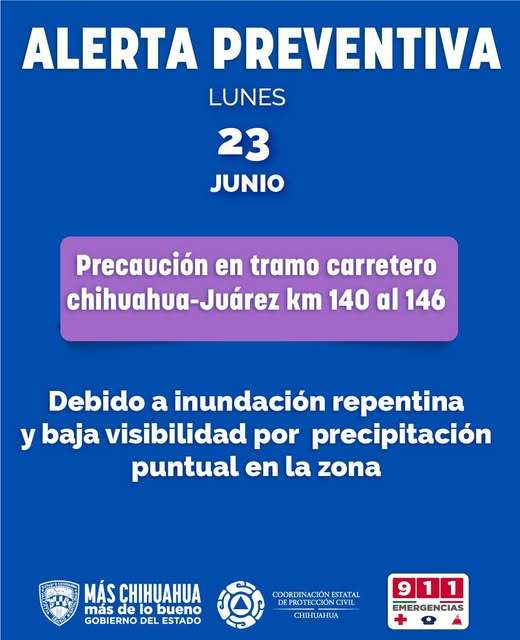 Alertan por cierres parciales de la rúa a Juárez por la tormenta