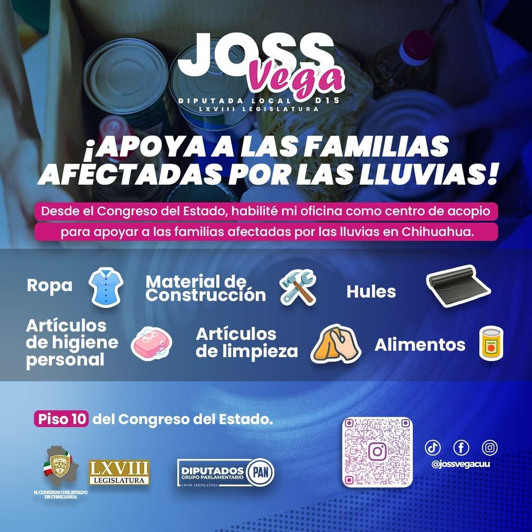 Ofrece Joss Vega su oficina como centro de acopio para damnificados 