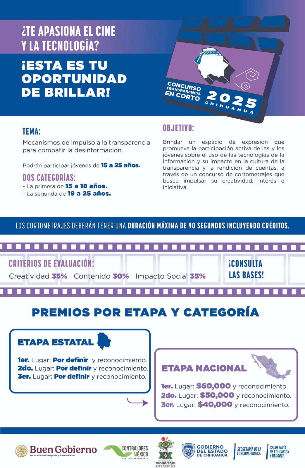 Invitan al Concurso de Transparencia en Corto 2025