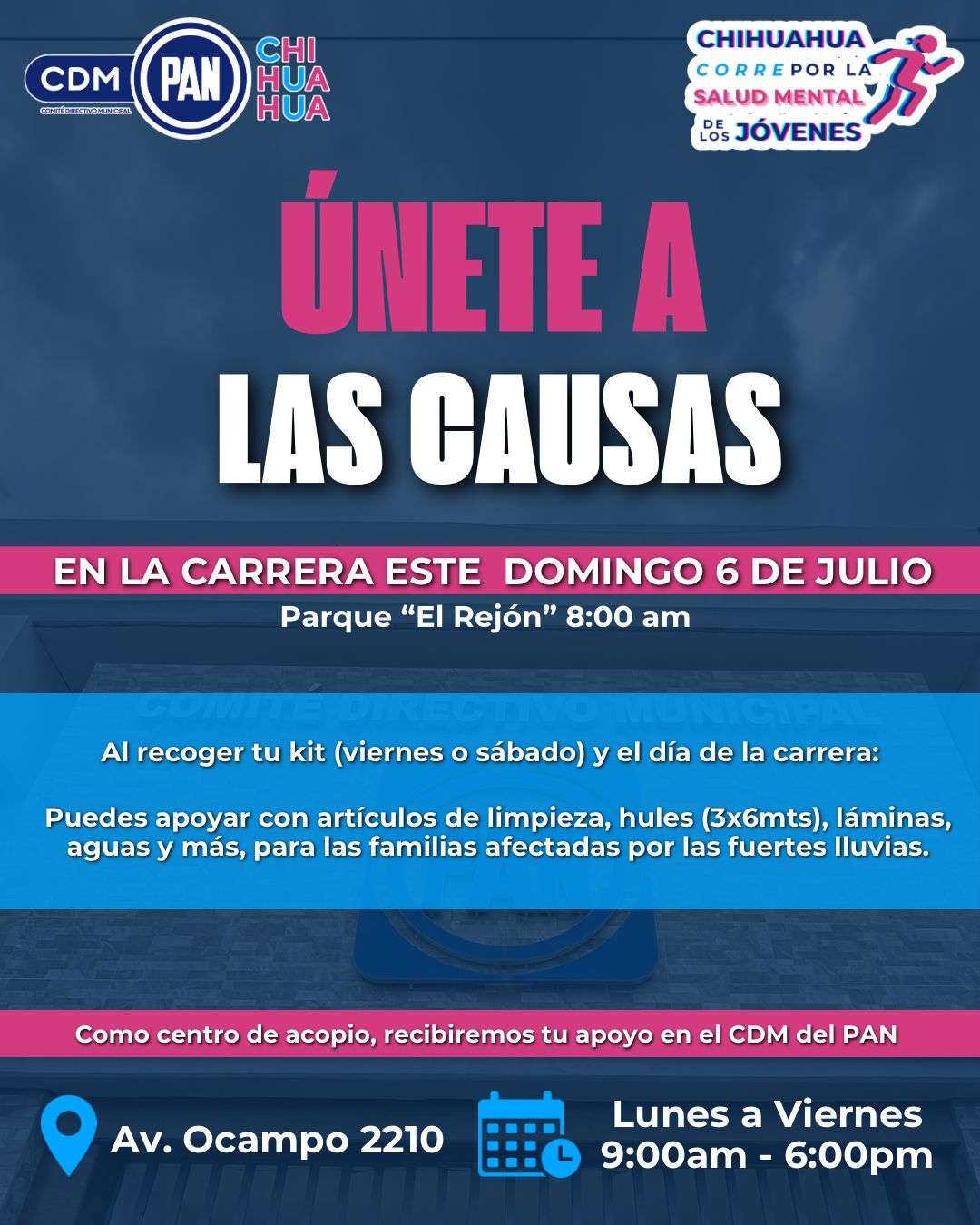 Invitan a correr con causa en ayuda a familias afectadas por las lluvias