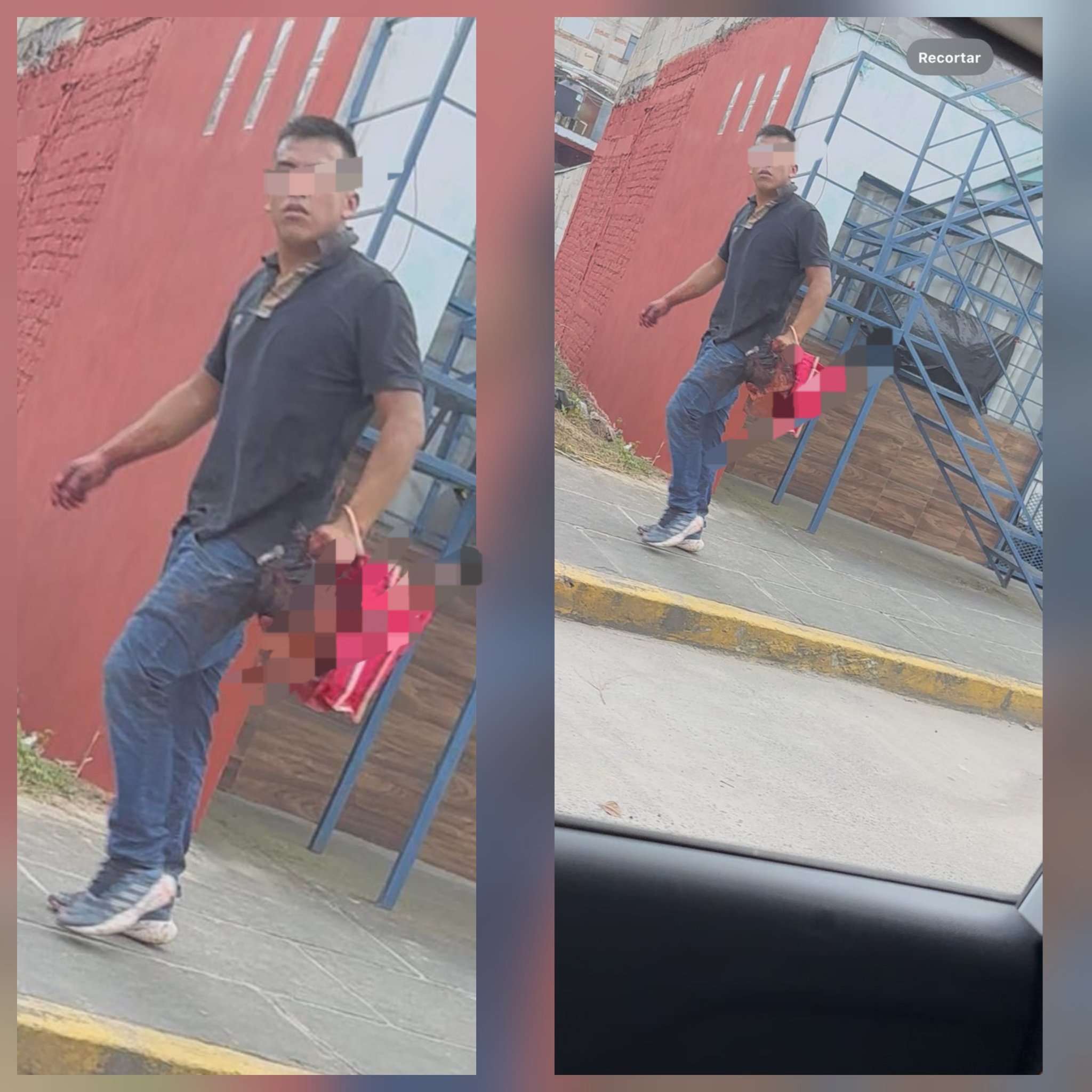 Video: Cae con cabeza humana que recién cortó en Veracruz
