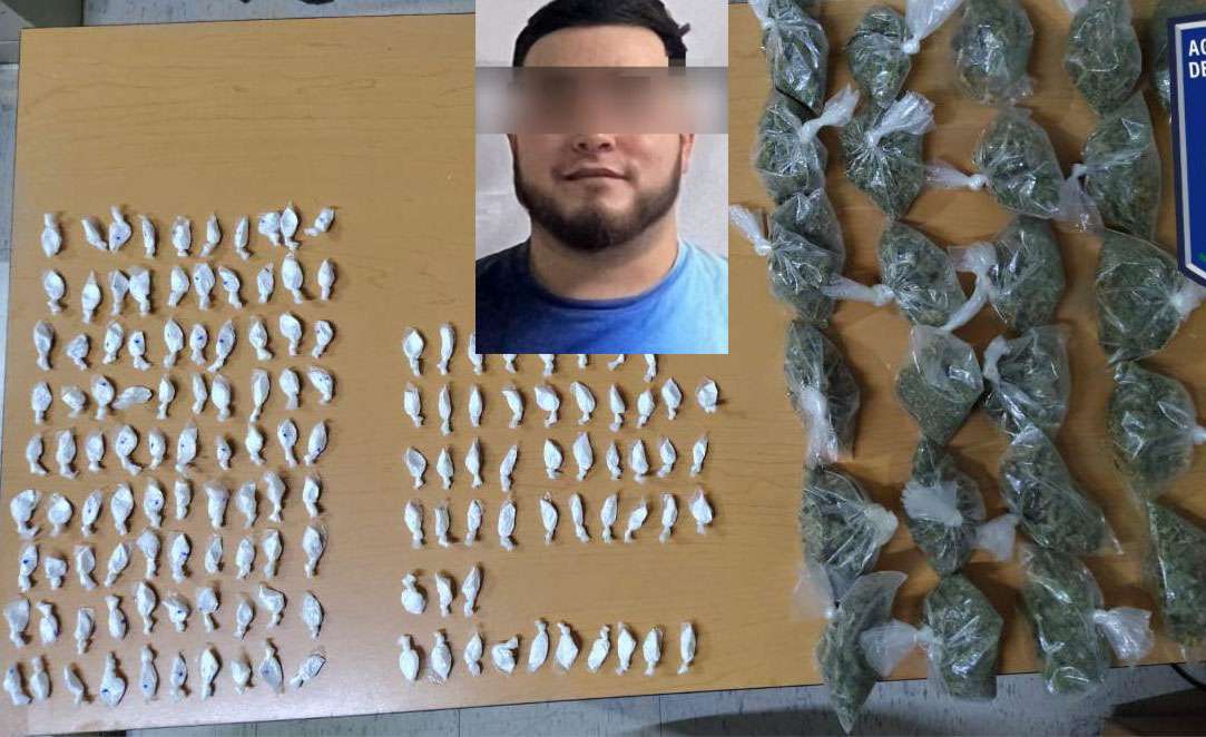 Detienen a presunto narcomenudista con mariguana y cocaína