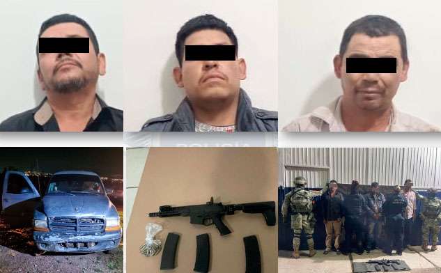 Detienen a 3 con fusil de asalto en Cuauhtémoc